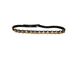 Dylan Kain The Brooklyn Belt Womens Black Leather Light Gold Adjustable One Size